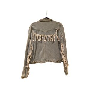 Denim jacket with fringe